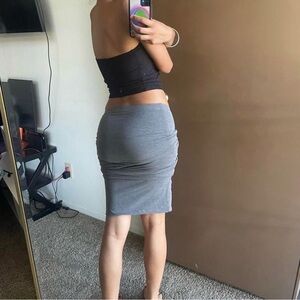 Midi skirt pencil skirt grey stretchy